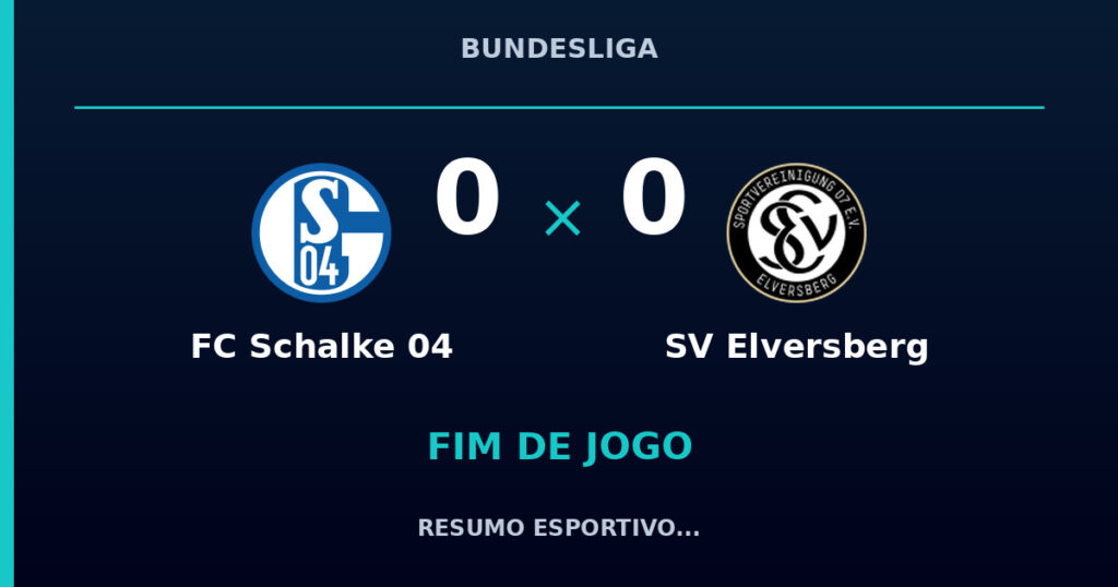 FC Schalke 04 0 x 0 SV Elversberg: resumo e números da partida