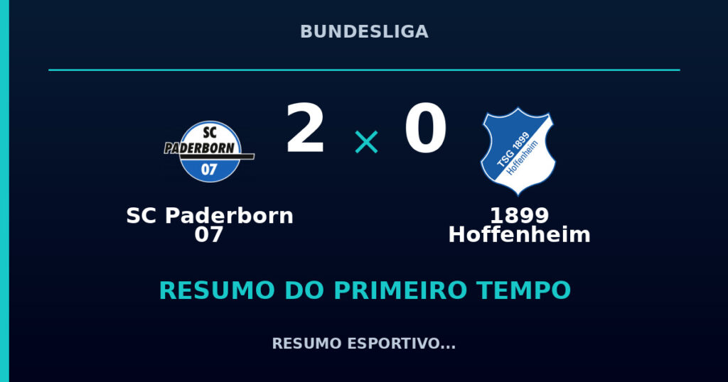 SC Paderborn 07 2 x 0 1899 Hoffenheim: resumo do primeiro tempo