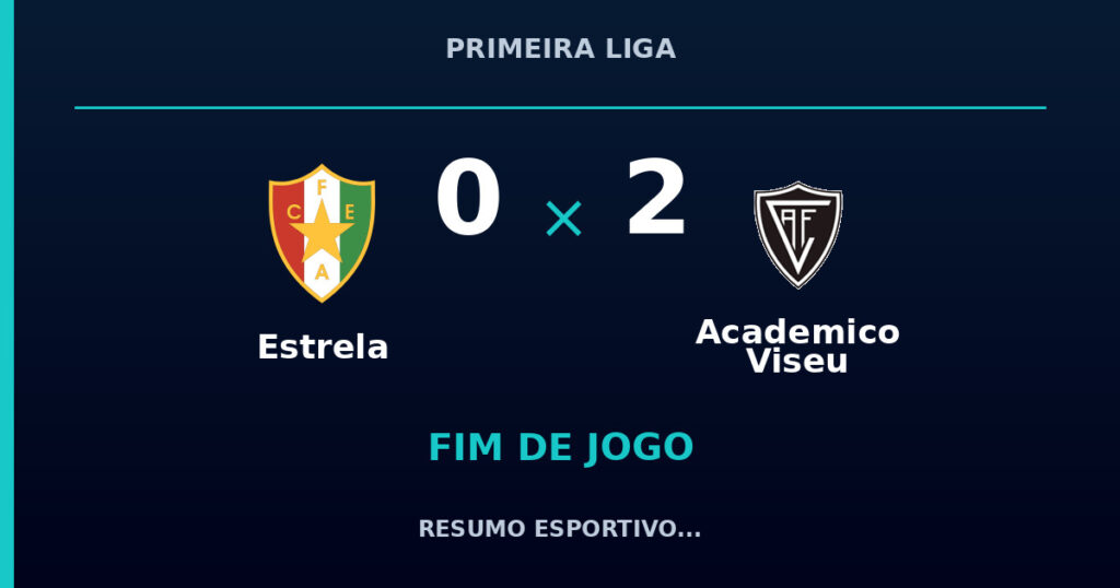 Estrela 0 x 2 Academico Viseu: resumo e números da partida