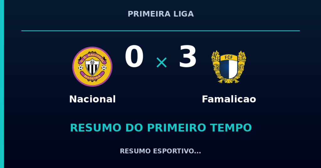 Nacional 0 x 3 Famalicao: resumo do primeiro tempo
