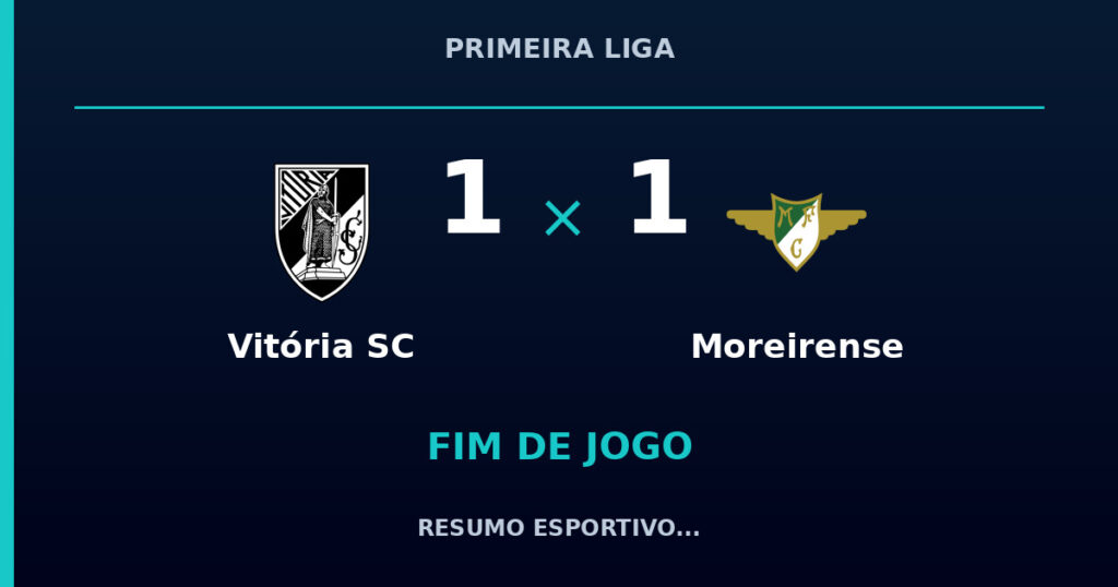 Vitória SC 1 x 1 Moreirense: resumo e números da partida