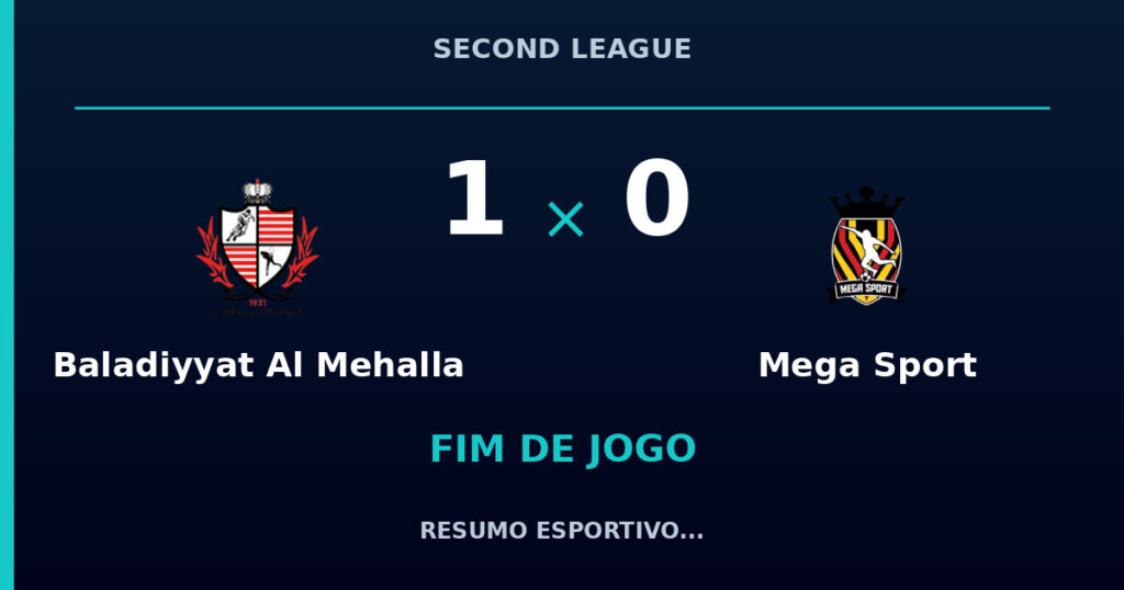 Baladiyyat Al Mehalla 1 x 0 Mega Sport: resumo e números da partida