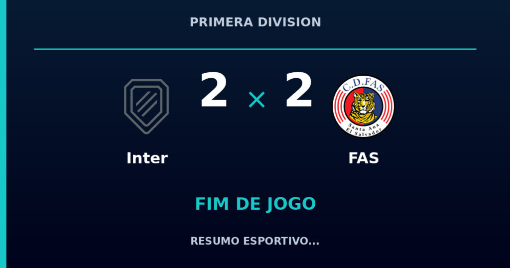 Inter 2 x 2 FAS: resumo e números da partida