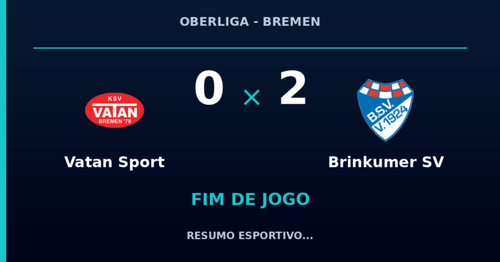 Vatan Sport 0 x 2 Brinkumer SV: resumo e números da partida