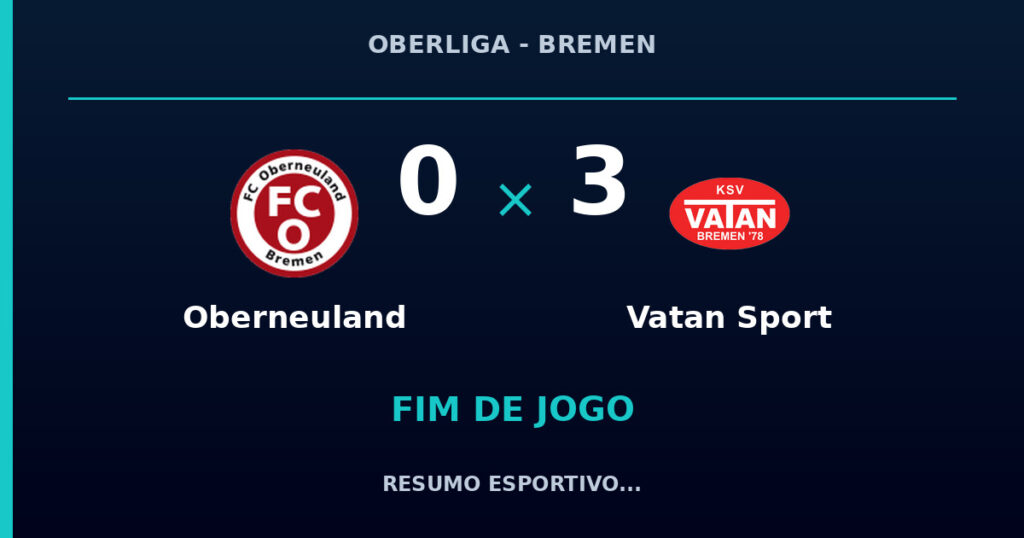 Oberneuland 0 x 3 Vatan Sport: resumo e números da partida