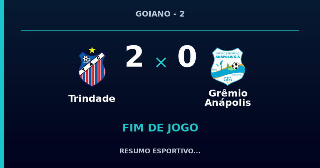 Trindade vence Grêmio Anápolis por 2 a 0