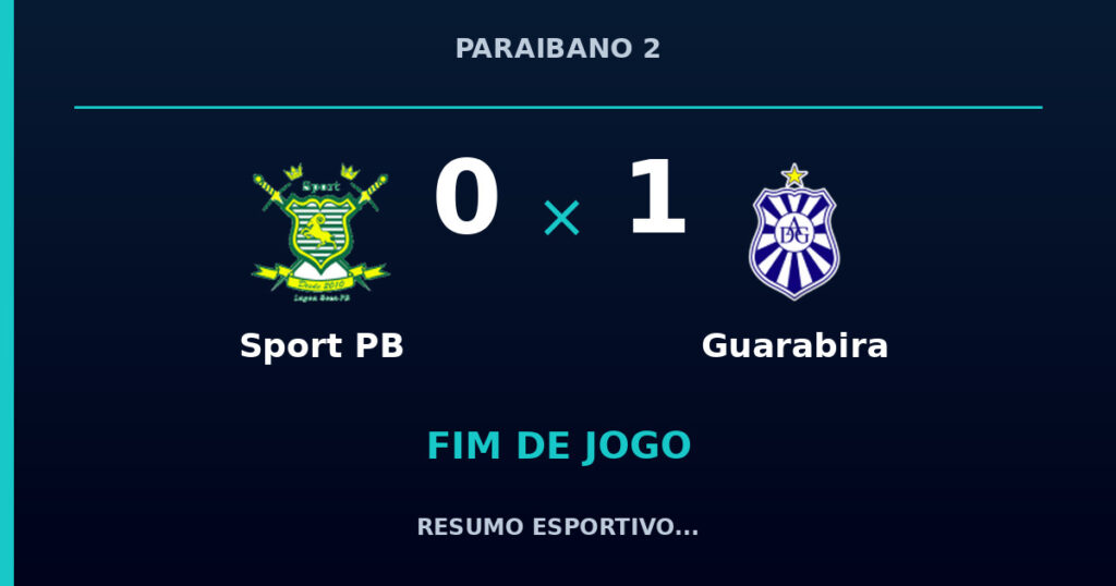 Sport PB 0 x 1 Guarabira: resumo e números da partida
