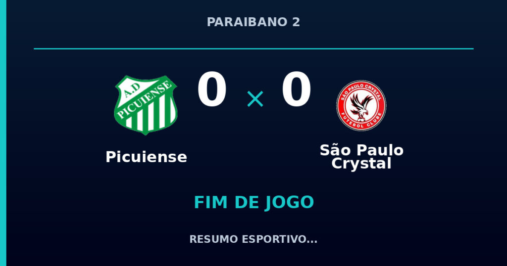 Picuiense 0 x 0 São Paulo Crystal: resumo e números da partida