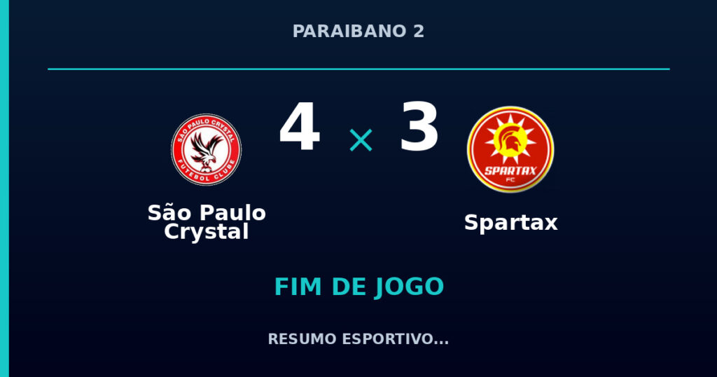 São Paulo Crystal 4 x 3 Spartax: resumo e números da partida