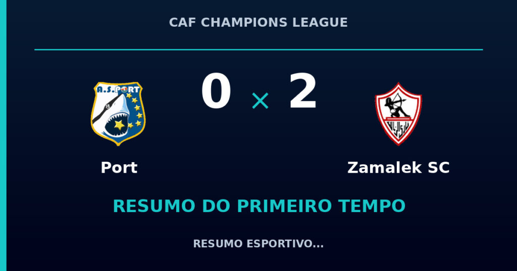 Port 0 x 2 Zamalek SC: resumo do primeiro tempo