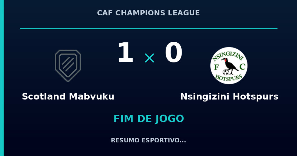 Scotland Mabvuku 1 x 0 Nsingizini Hotspurs: resumo e números da partida