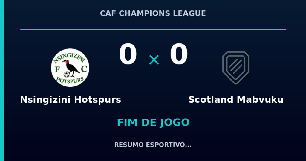 Nsingizini Hotspurs 0 x 0 Scotland Mabvuku: resumo e números da partida