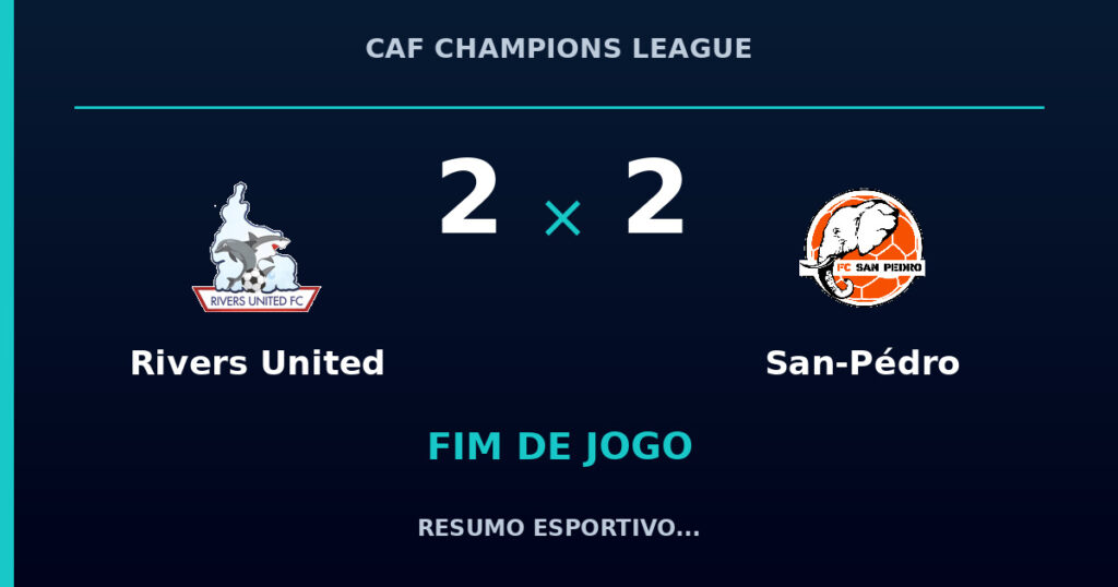Rivers United 2 x 2 San-Pédro: resumo e números da partida