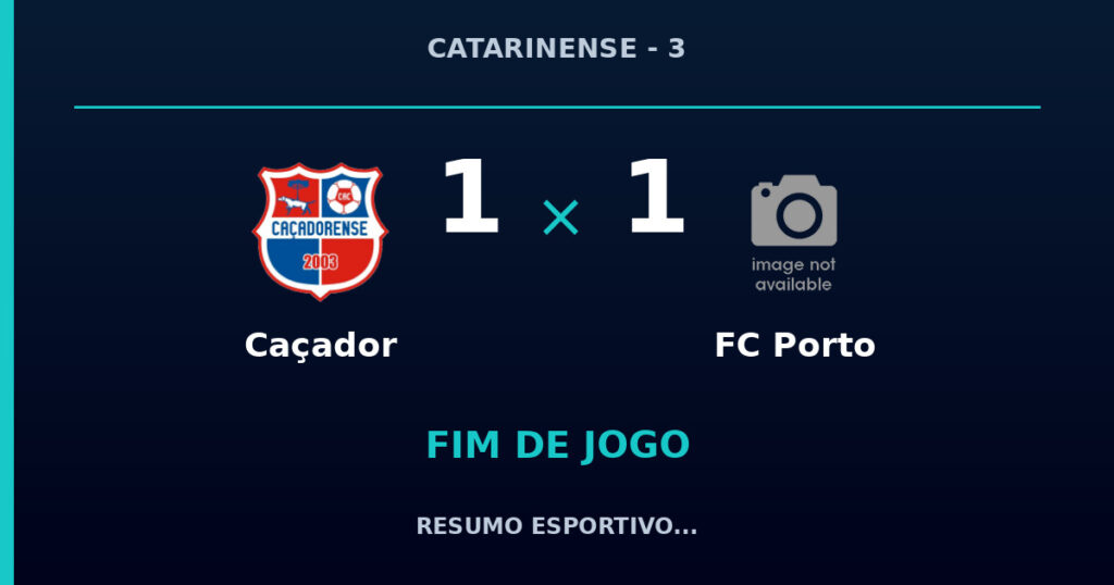 Caçador 1 x 1 FC Porto: resumo e números da partida
