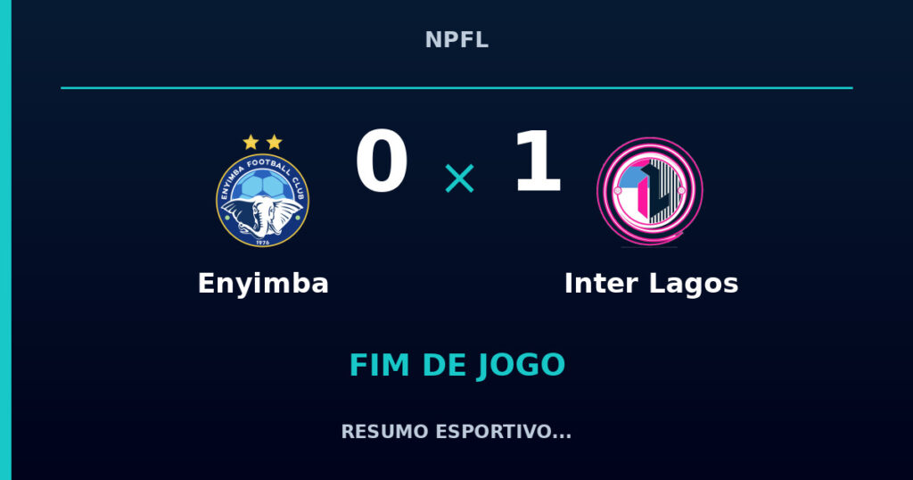 Enyimba 0 x 1 Inter Lagos: resumo e números da partida