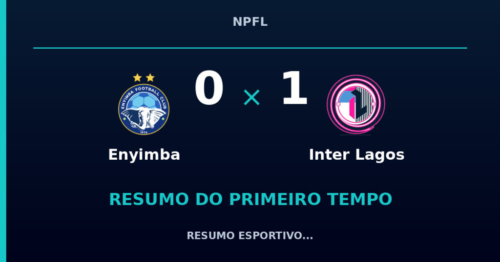 Enyimba 0 x 1 Inter Lagos: resumo do primeiro tempo