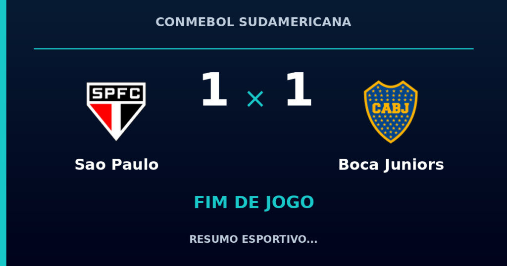 Sao Paulo 1 x 1 Boca Juniors: resumo e números da partida