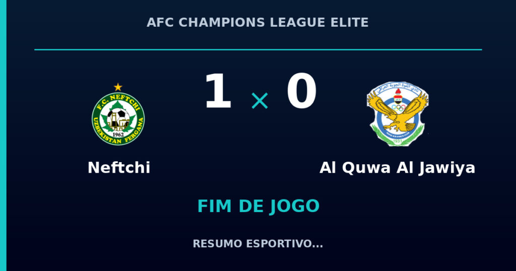Neftchi 1 x 0 Al Quwa Al Jawiya: resumo e números da partida
