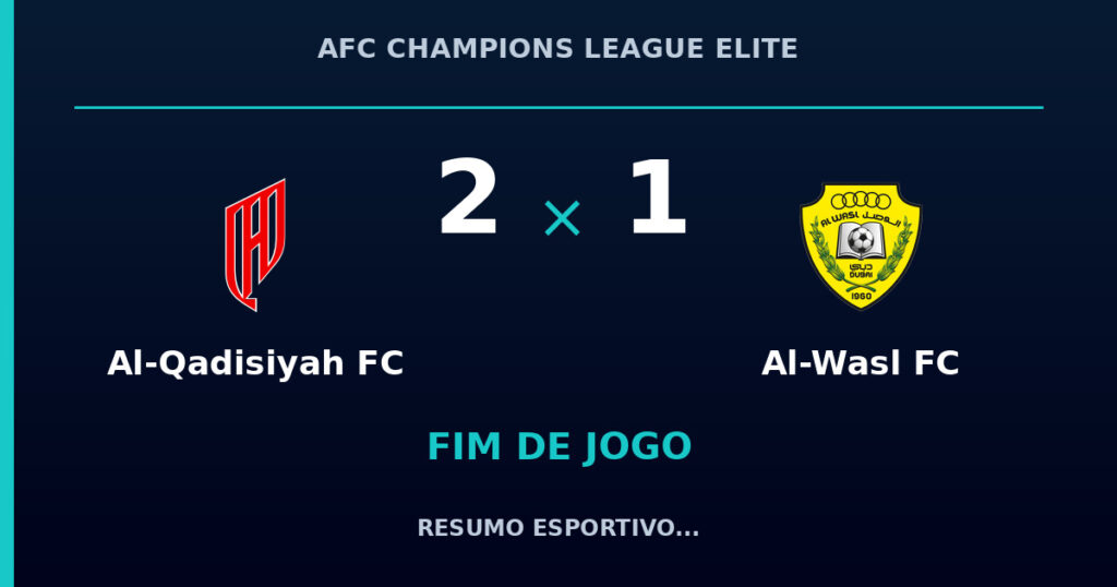 Al-Qadisiyah FC 2 x 1 Al-Wasl FC: resumo e números da partida