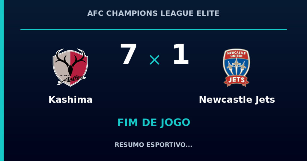 Kashima 7 x 1 Newcastle Jets: resumo e números da partida