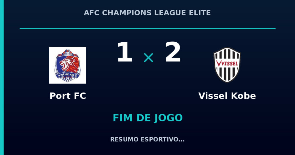 Port FC 1 x 2 Vissel Kobe: resumo e números da partida