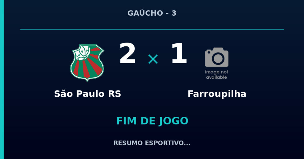 São Paulo RS 2 x 1 Farroupilha: resumo e números da partida