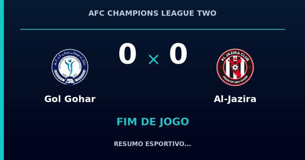 Gol Gohar 0 x 0 Al-Jazira: resumo e números da partida