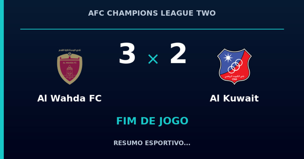 Al Wahda FC 3 x 2 Al Kuwait: resumo e números da partida