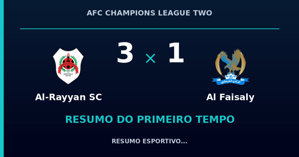 Al-Rayyan SC 3 x 1 Al Faisaly: resumo do primeiro tempo