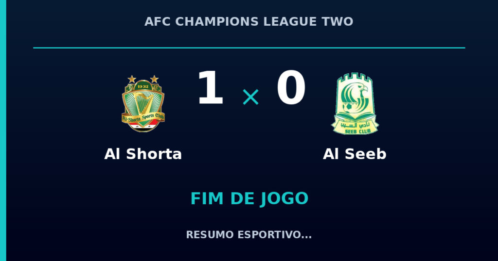 Al Shorta 1 x 0 Al Seeb: resumo e números da partida