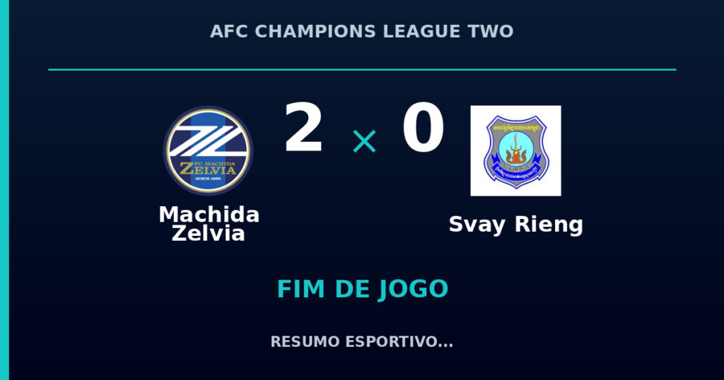Machida Zelvia 2 x 0 Svay Rieng: resumo e números da partida