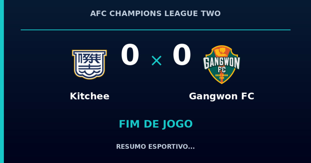 Kitchee 0 x 0 Gangwon FC: resumo e números da partida