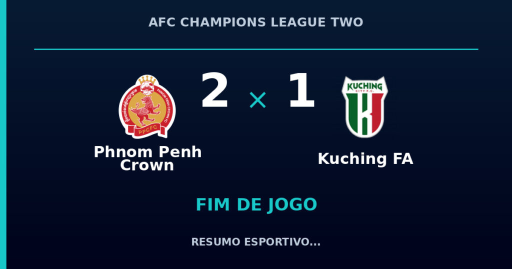 Phnom Penh Crown 2 x 1 Kuching FA: resumo e números da partida