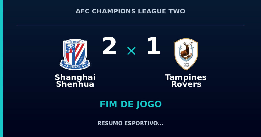 Shanghai Shenhua 2 x 1 Tampines Rovers: resumo e números da partida