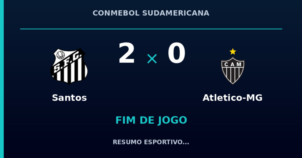 Santos 2 x 0 Atletico-MG: resumo e números da partida