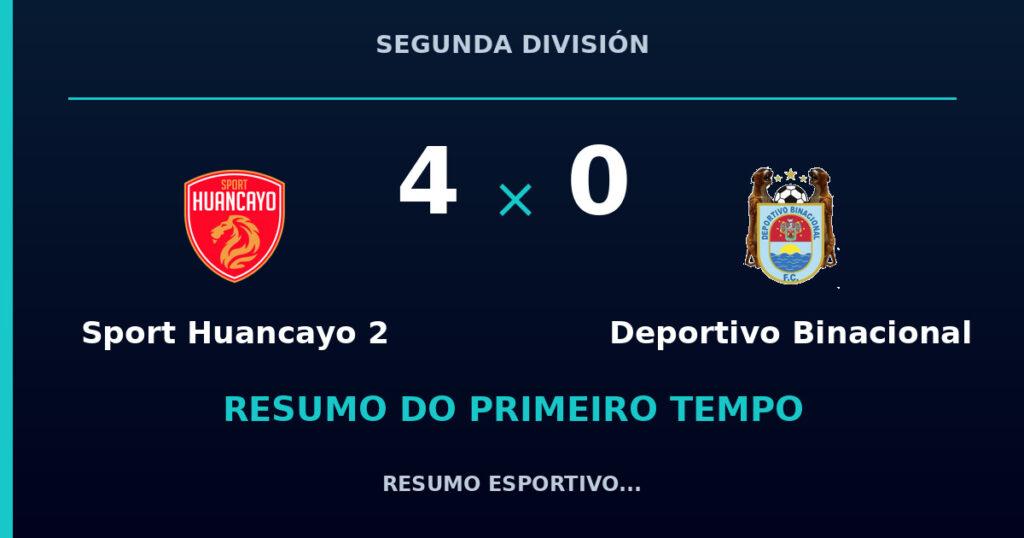 Sport Huancayo 2 4 x 0 Deportivo Binacional: resumo do primeiro tempo