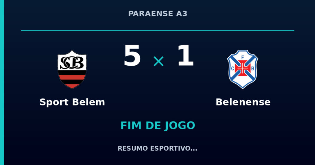 Sport Belem 5 x 1 Belenense: resumo e números da partida