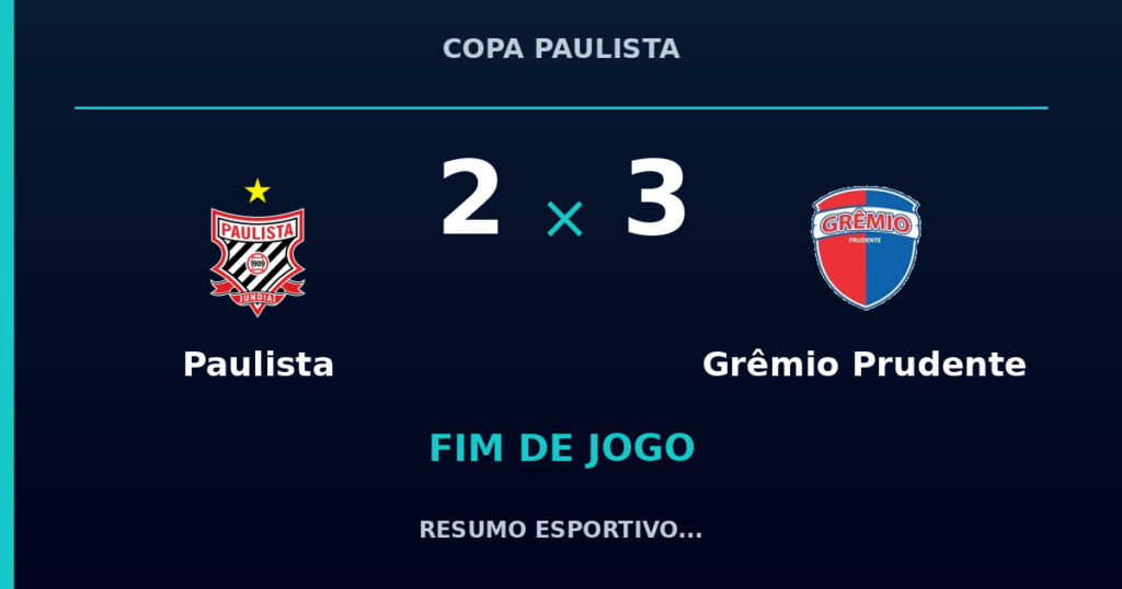 Paulista 2 x 3 Grêmio Prudente: resumo e números da partida
