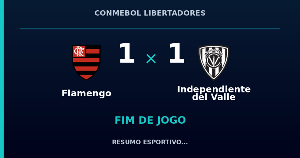 Flamengo 1 x 1 Independiente del Valle: resumo e números da partida