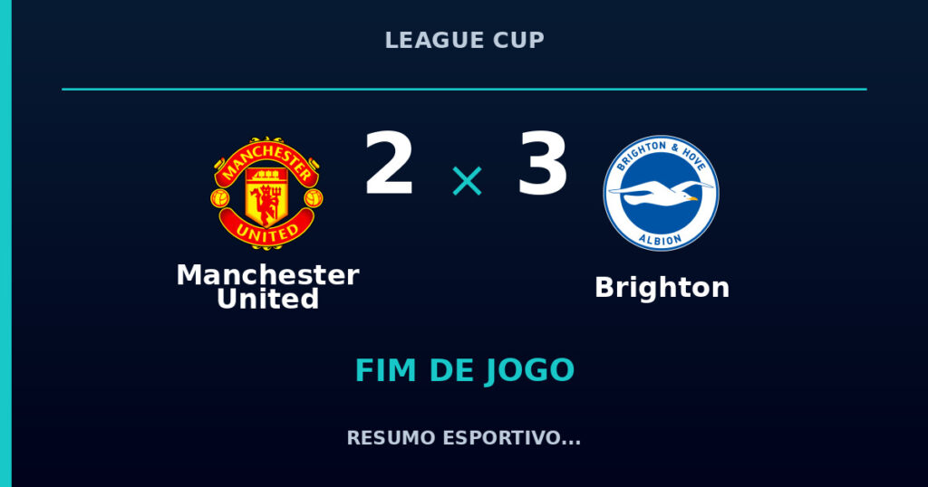 Manchester United 2 x 3 Brighton: resumo e números da partida