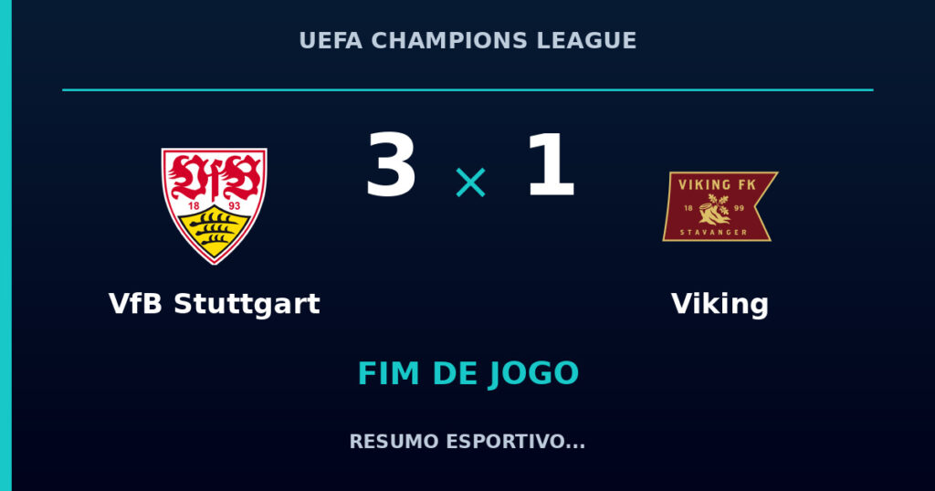 VfB Stuttgart 3 x 1 Viking: resumo e números da partida