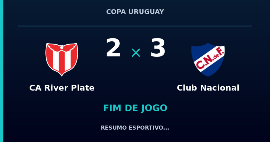 CA River Plate 2 x 3 Club Nacional: resumo e números da partida