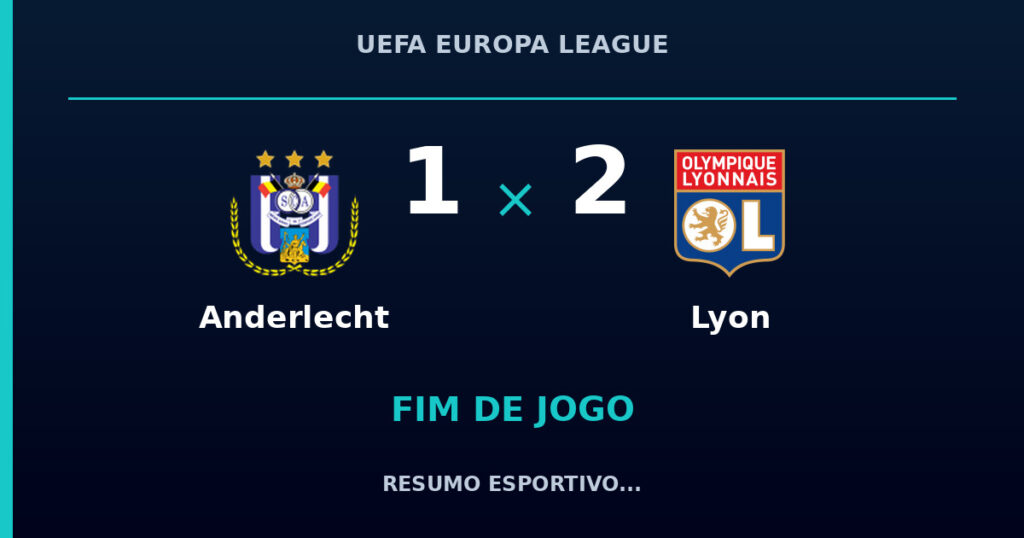 Anderlecht 1 x 2 Lyon: resumo e números da partida