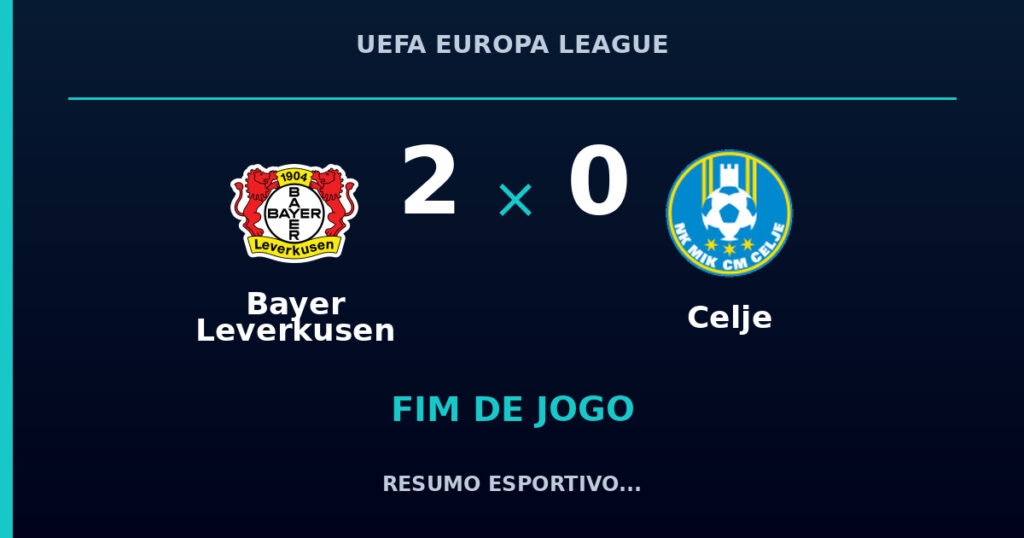 Bayer Leverkusen 2 x 0 Celje: resumo e números da partida