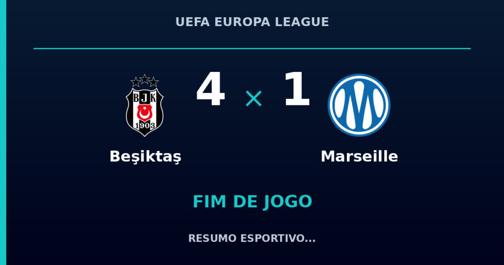 Beşiktaş 4 x 1 Marseille: resumo e números da partida