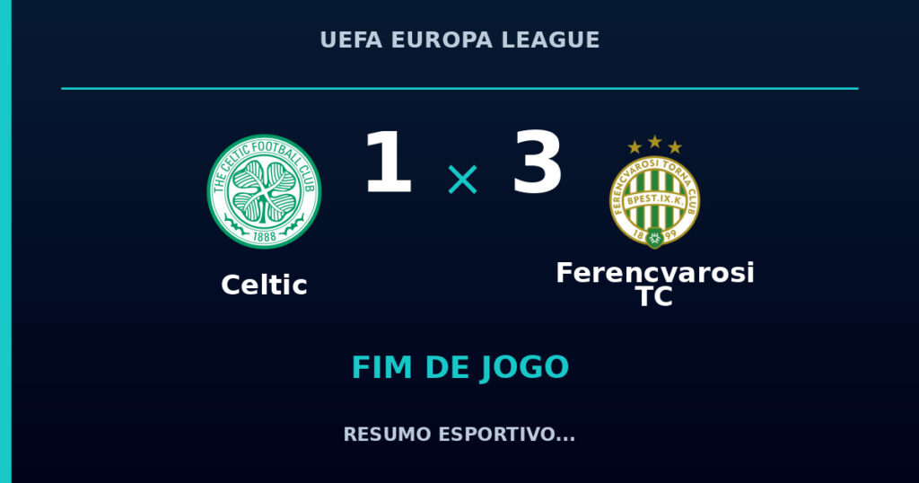 Celtic 1 x 3 Ferencvarosi TC: resumo e números da partida