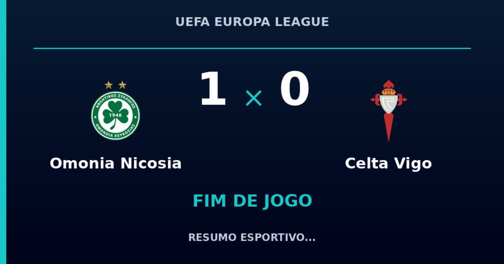 Omonia Nicosia 1 x 0 Celta Vigo: resumo e números da partida