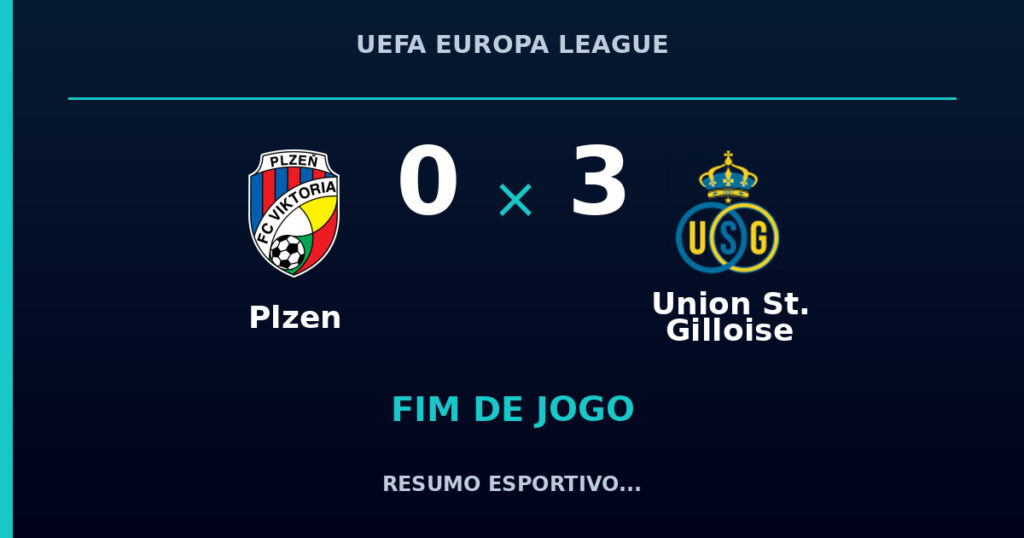 Plzen 0 x 3 Union St. Gilloise: resumo e números da partida