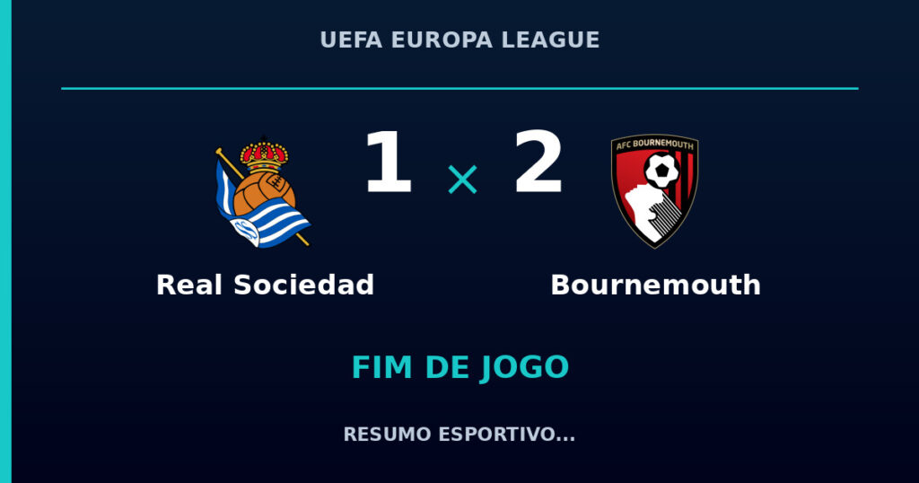Real Sociedad 1 x 2 Bournemouth: resumo e números da partida