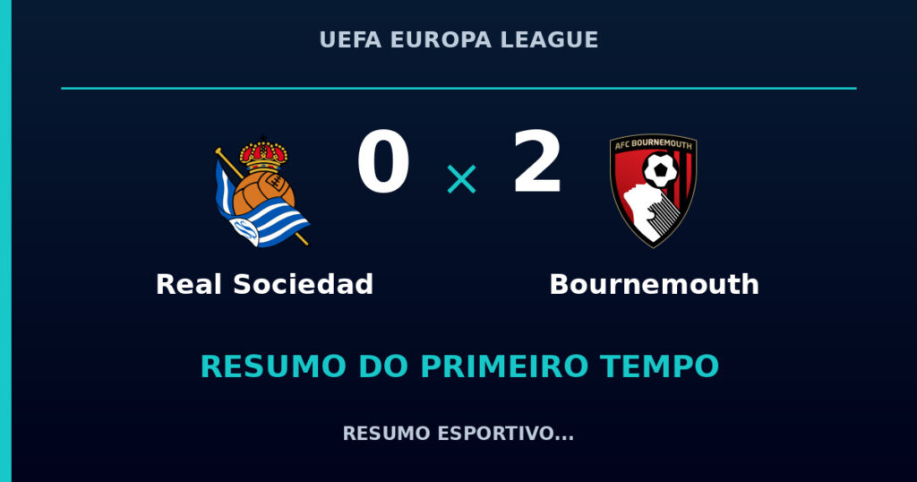 Real Sociedad 0 x 2 Bournemouth: resumo do primeiro tempo